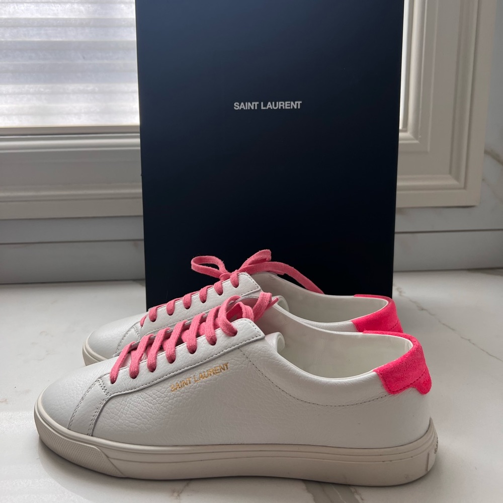 NEW Saint Laurent Sneakers (pink accents)